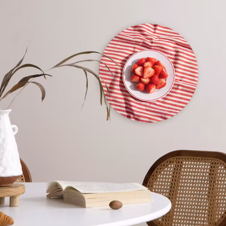 Wandcirkel - Glas - Eten - Aardbeien - Fruit - Zomer - Rood — 4