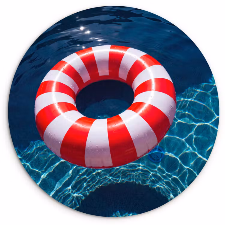 Wandcirkel - Glas - Recreatie - Water - Zomer - Rood - Wit — 1
