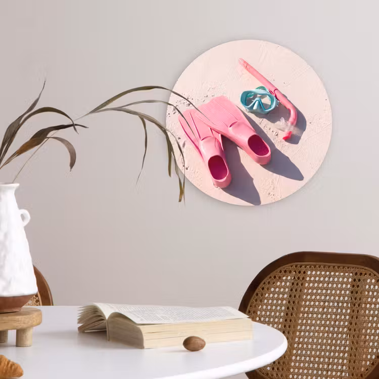 Wandcirkel - Glas - Snorkelset - Strand - Zomer - Roze — 4