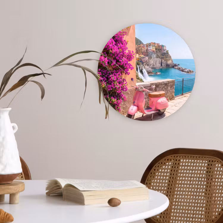 Wandcirkel - Glas - Voertuig - Roze - Kust - Zomer - Reizen — 4