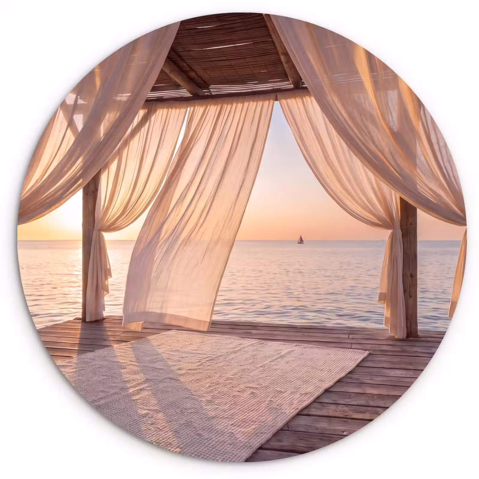 Wandcirkel - Glas - Overkapping - Zee - Zonsondergang - Vakantie - Rust — 1