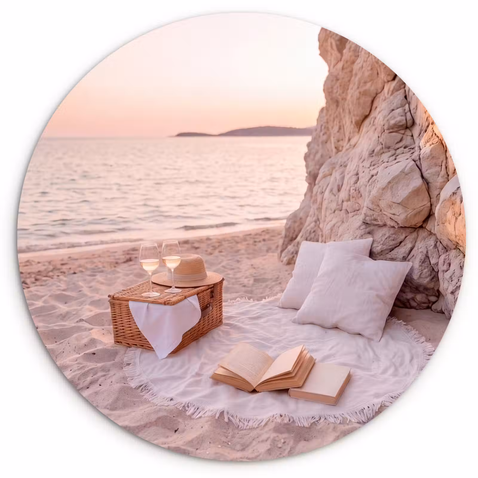 Wandcirkel - Glas - Strand - Picknick - Zonsondergang - Zomer - Natuur — 1