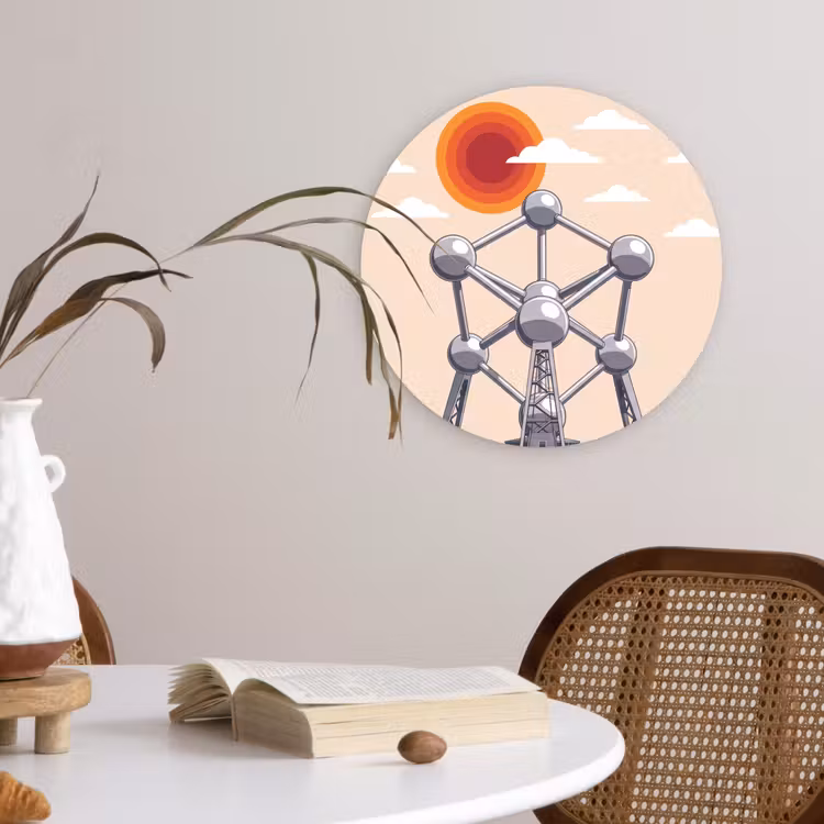Wandcirkel - Glas - Architectuur - Geometrie - Stad - Modern - Grijs — 4