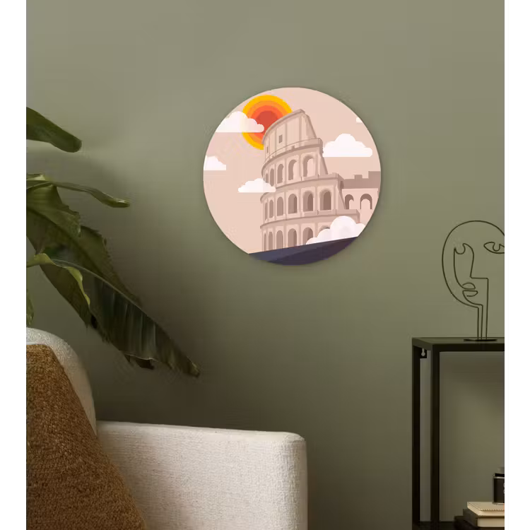 Wandcirkel - Glas - Colosseum - Zonsopgang - Rome - Architectuur - Beige — 3