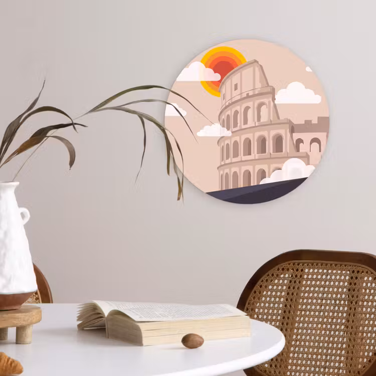 Wandcirkel - Glas - Colosseum - Zonsopgang - Rome - Architectuur - Beige — 4