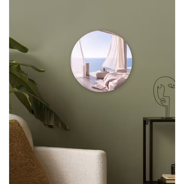 Wandcirkel - Glas - Interieur - Zeezicht - Modern - Rust - Beige — 3