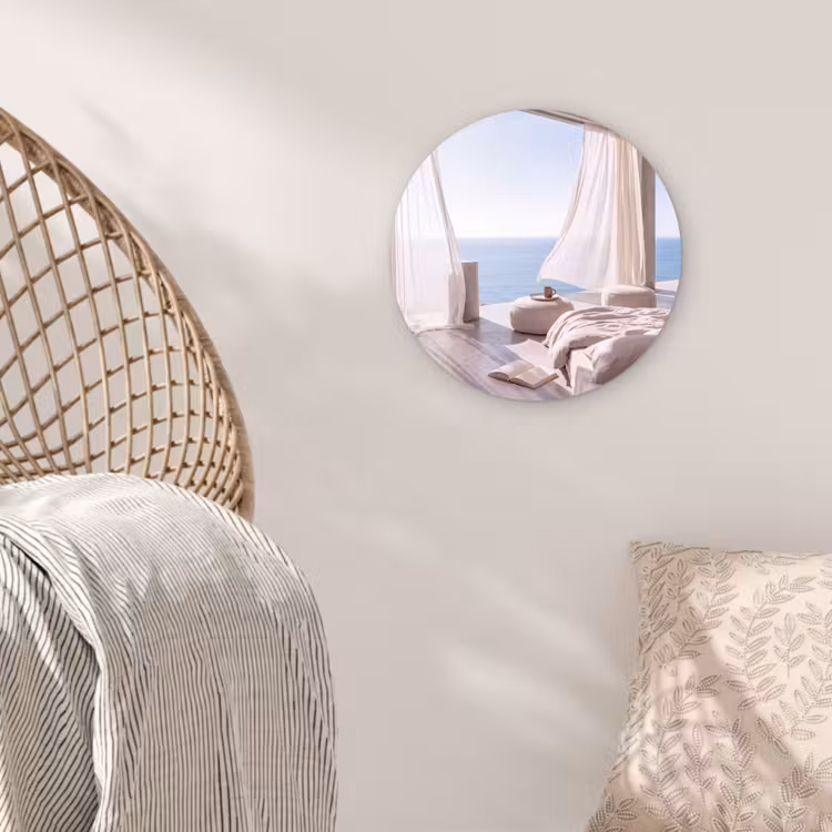 Wandcirkel - Glas - Interieur - Zeezicht - Modern - Rust - Beige — 5
