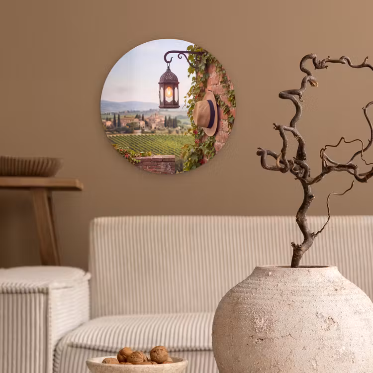 Wandcirkel - Glas - Lantaarn - Wijngaard - Landschap - Italiaans — 2