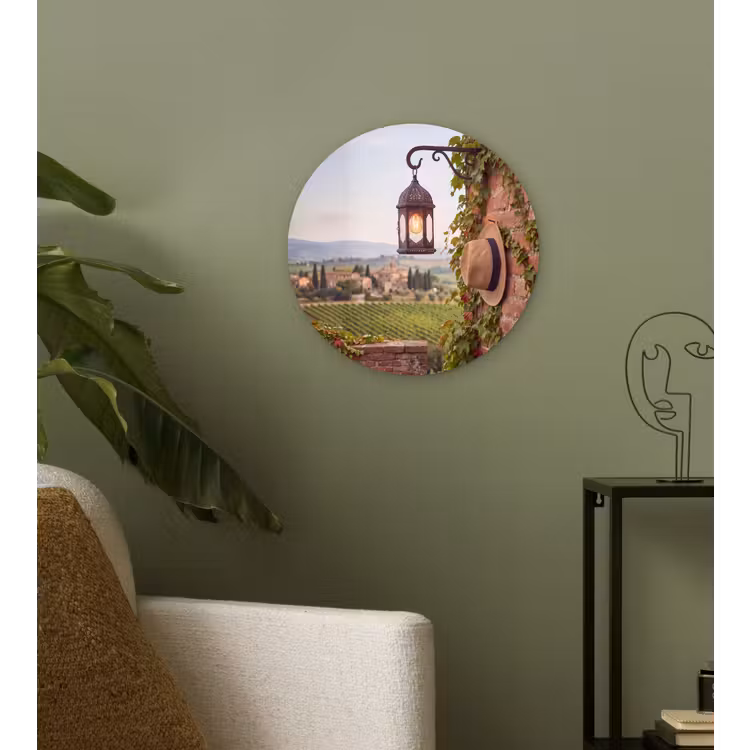 Wandcirkel - Glas - Lantaarn - Wijngaard - Landschap - Italiaans — 3