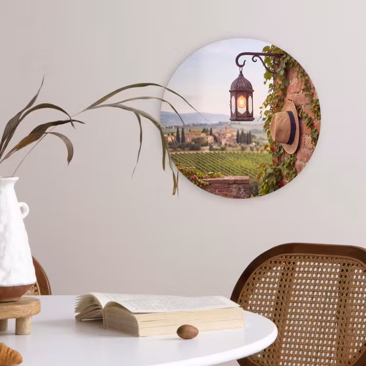 Wandcirkel - Glas - Lantaarn - Wijngaard - Landschap - Italiaans — 4