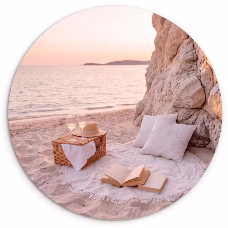 Wandcirkel - Glas - Strand - Picknick - Zonsondergang - Zomer - Natuur — 1