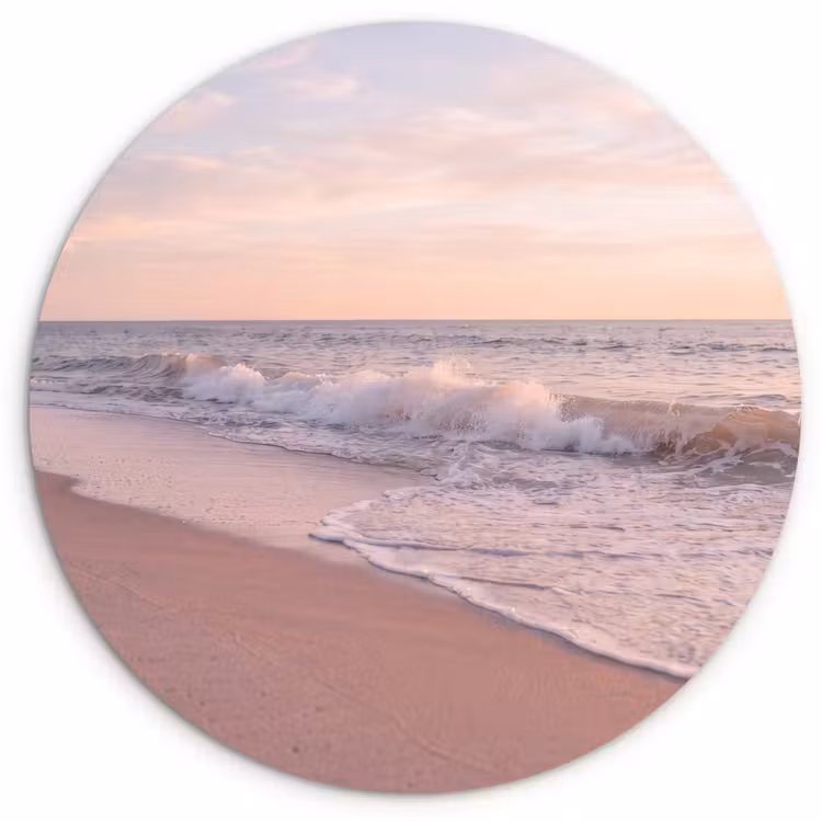 Wandcirkel - Glas - Strand - Zee - Golven - Natuur - Zonsondergang — 1