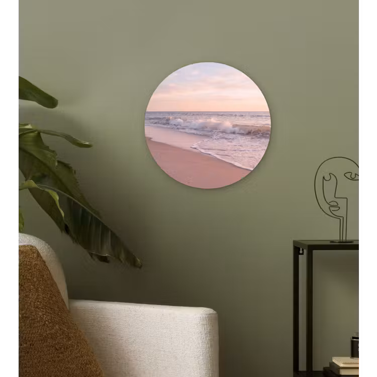 Wandcirkel - Glas - Strand - Zee - Golven - Natuur - Zonsondergang — 3