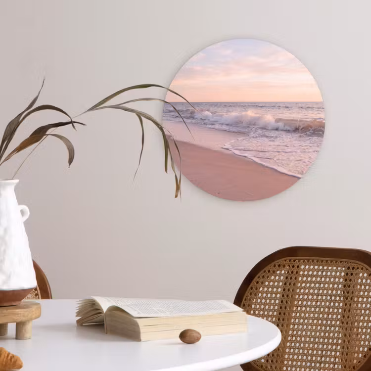 Wandcirkel - Glas - Strand - Zee - Golven - Natuur - Zonsondergang — 4