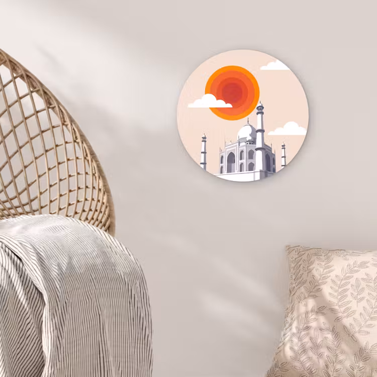 Wandcirkel - Glas - Taj Mahal - Zon - Koepel - Architectuur - India - Grafisch — 5