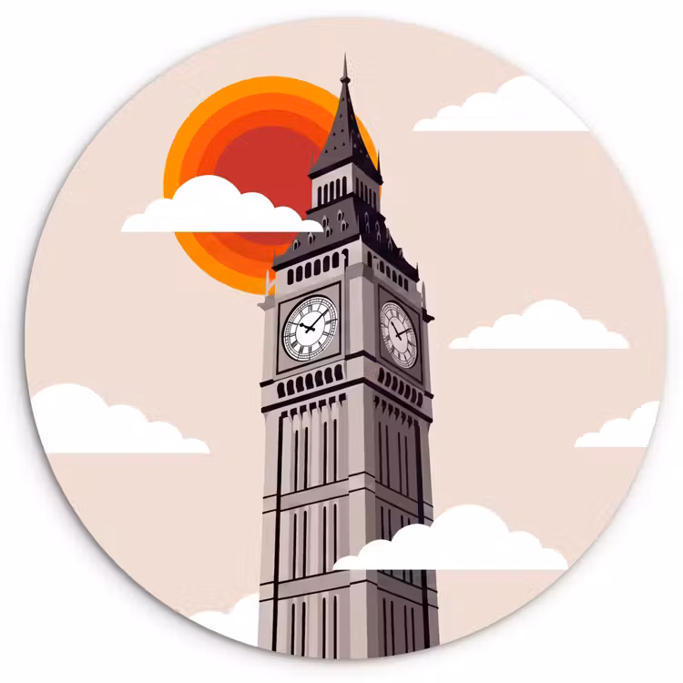 Wandcirkel - Glas - Toren - Klok - Londen - Architectuur - Retro — 1