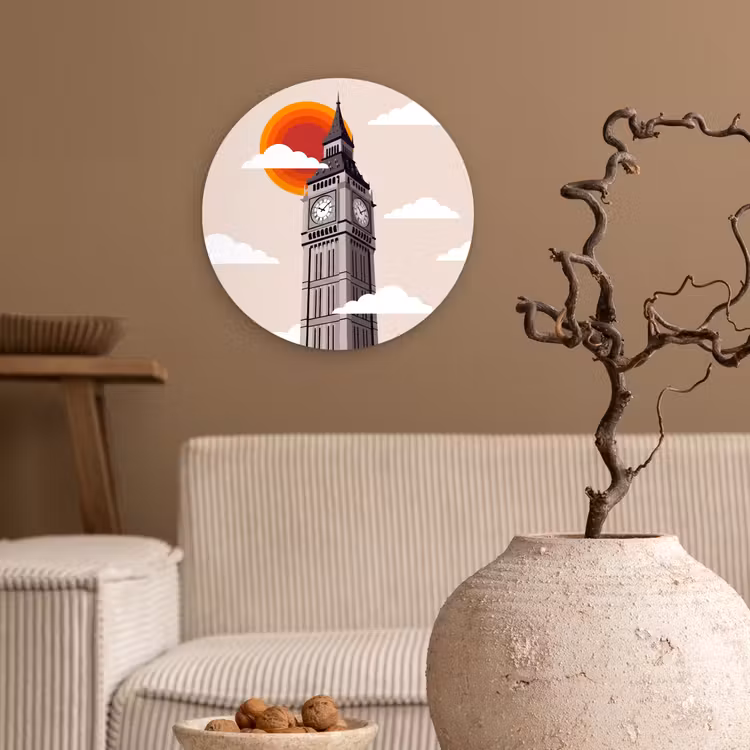 Wandcirkel - Glas - Toren - Klok - Londen - Architectuur - Retro — 2