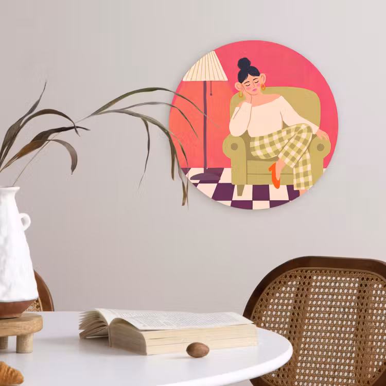 Wandcirkel - Glas - Vrouw - Rust - Interieur - Modern - Kunst — 4