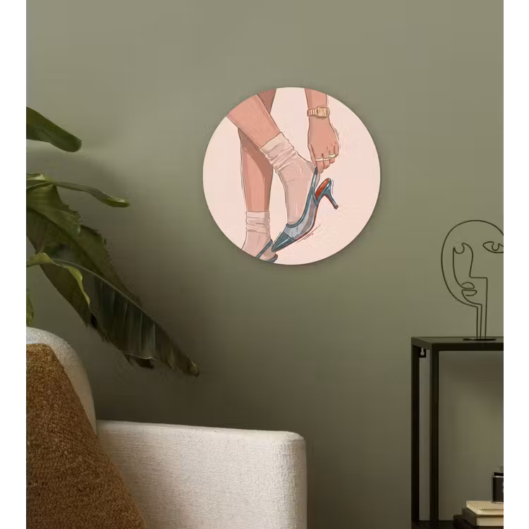 Wandcirkel - Glas - Vrouw - Schoen - Mode - Lifestyle - Groen — 3