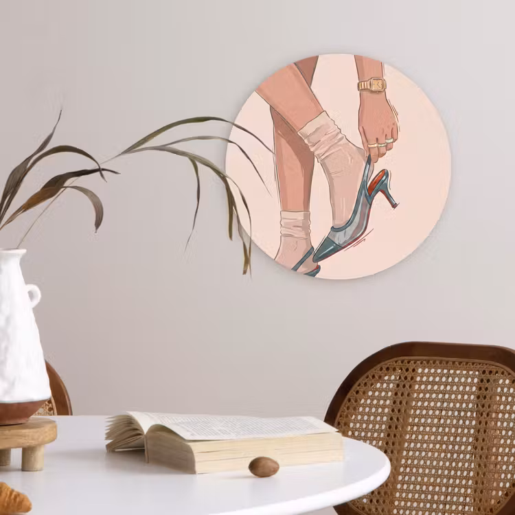 Wandcirkel - Glas - Vrouw - Schoen - Mode - Lifestyle - Groen — 4