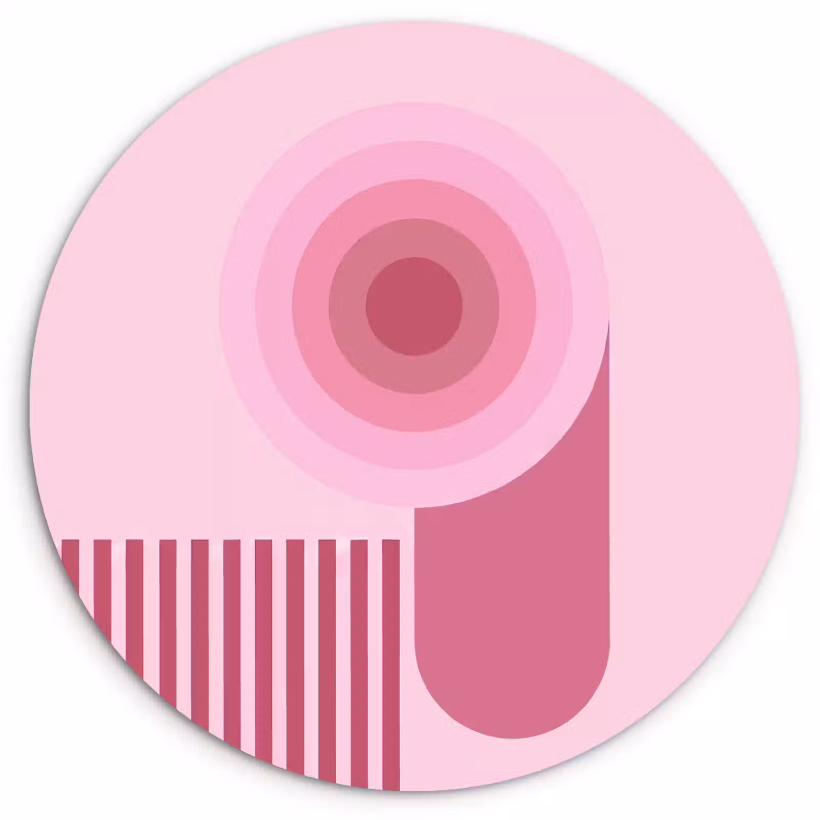 Wandcirkel - Glas - Abstract - Cirkels - Strepen - Modern - Roze — 1