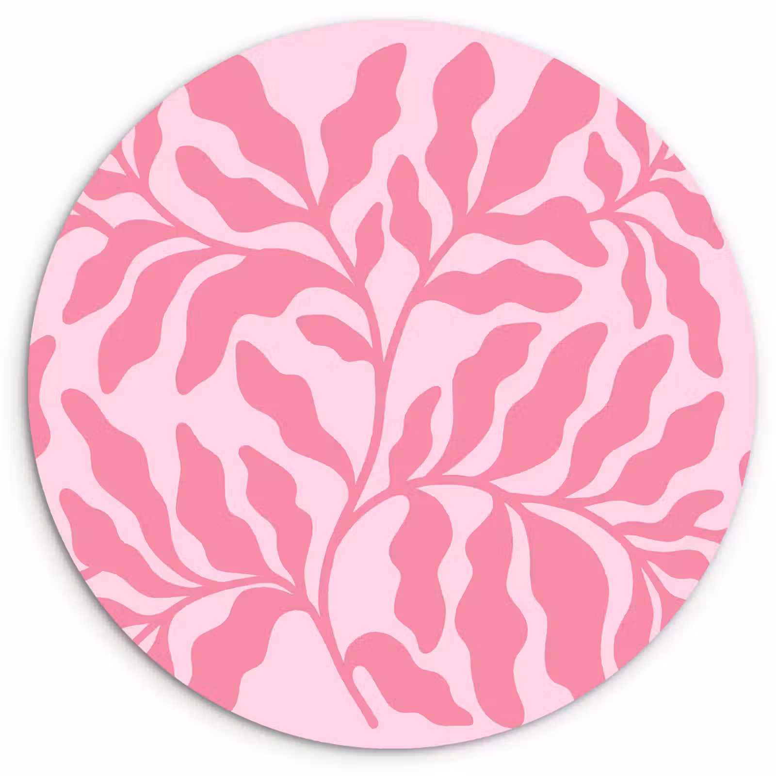 Wandcirkel - Glas - Planten - Organisch - Abstract - Modern - Roze — 1