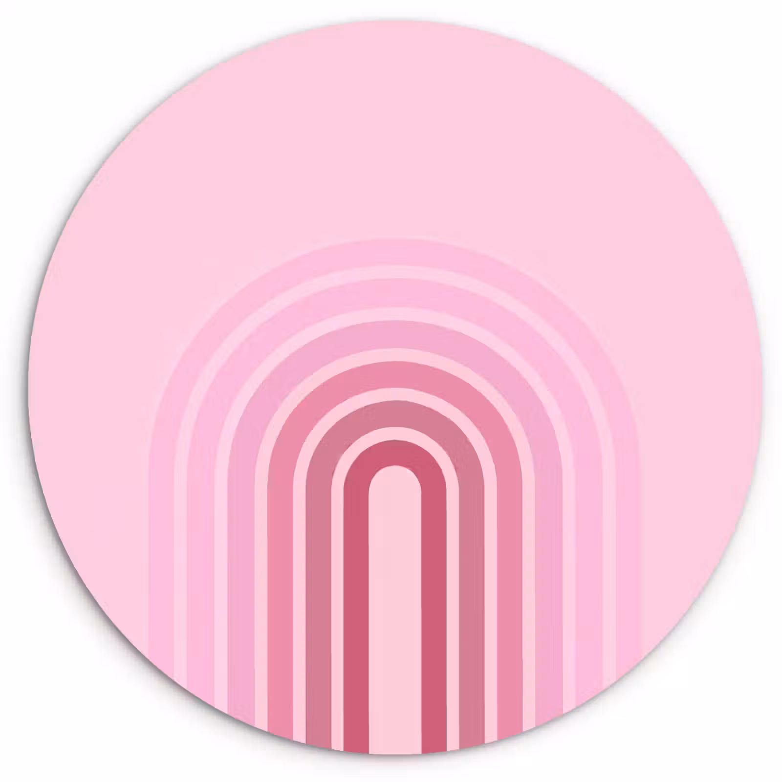 Wandcirkel - Glas - Regenboog - Roze - Abstract - Modern - Minimalistisch — 1