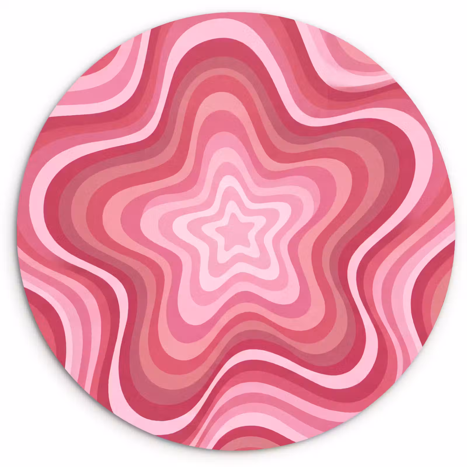 Wandcirkel - Glas - Ster - Golvend - Abstract - Roze — 1