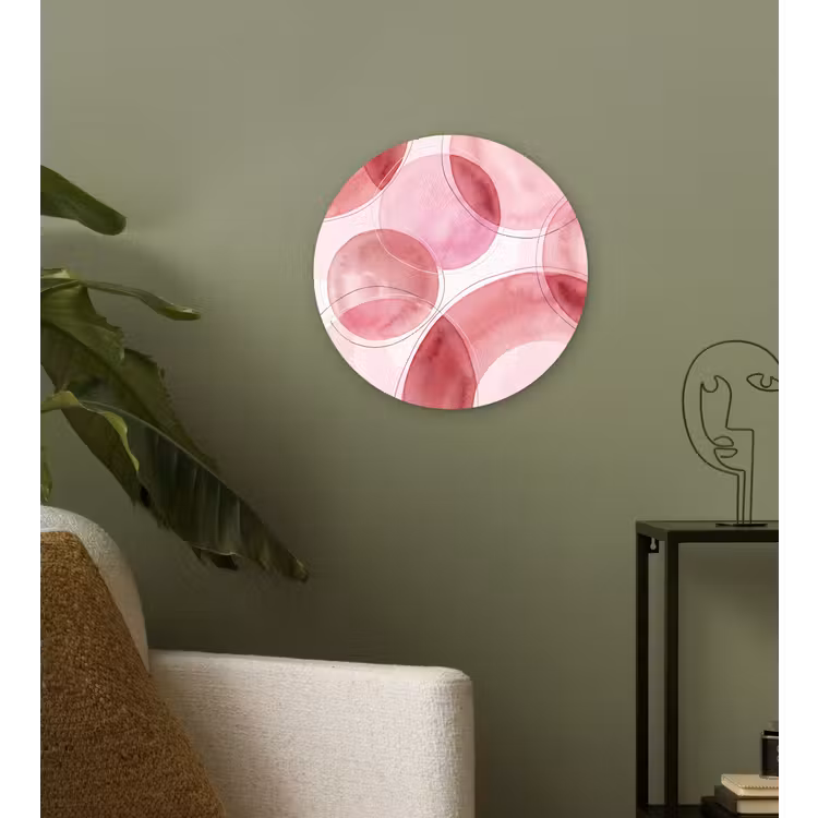 Wandcirkel - Glas - Abstract - Cirkels - Modern - Roze - Kunst — 3
