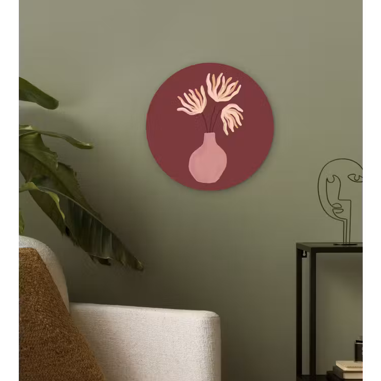 Wandcirkel - Glas - Bloemen - Vaas - Abstract - Modern - Aardetinten — 3