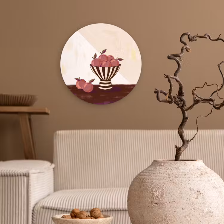 Wandcirkel - Glas - Eten - Schaal - Stilleven - Modern - Rood — 2