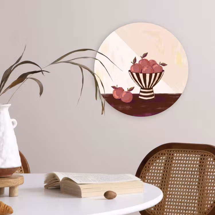 Wandcirkel - Glas - Eten - Schaal - Stilleven - Modern - Rood — 4