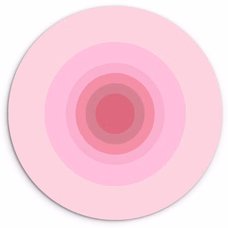Wandcirkel - Glas - Patroon - Cirkels - Abstract - Roze - Modern — 1