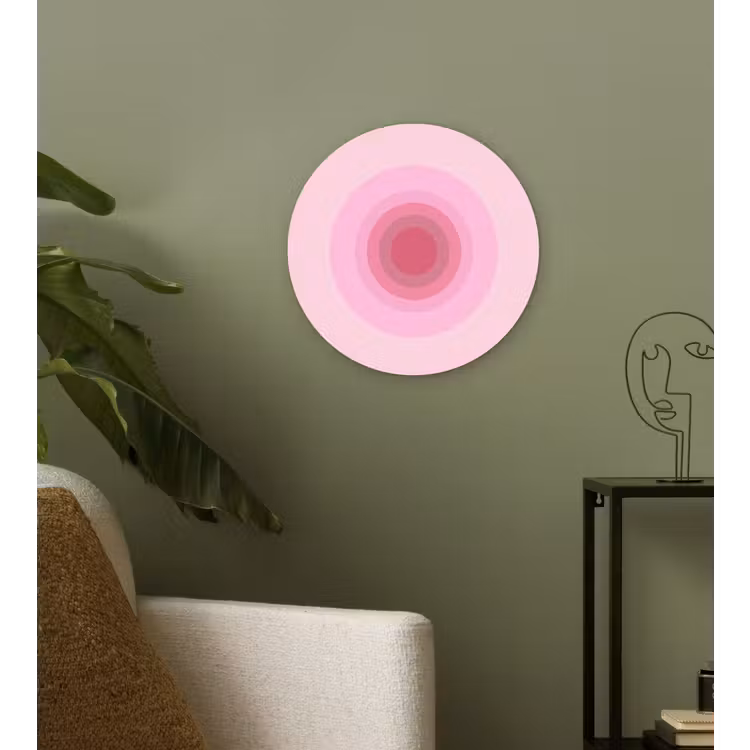 Wandcirkel - Glas - Patroon - Cirkels - Abstract - Roze - Modern — 3