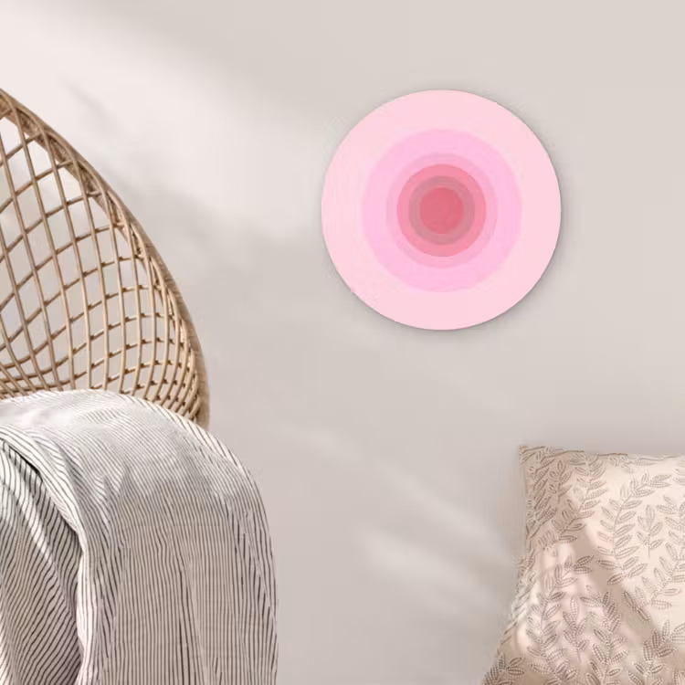 Wandcirkel - Glas - Patroon - Cirkels - Abstract - Roze - Modern — 5