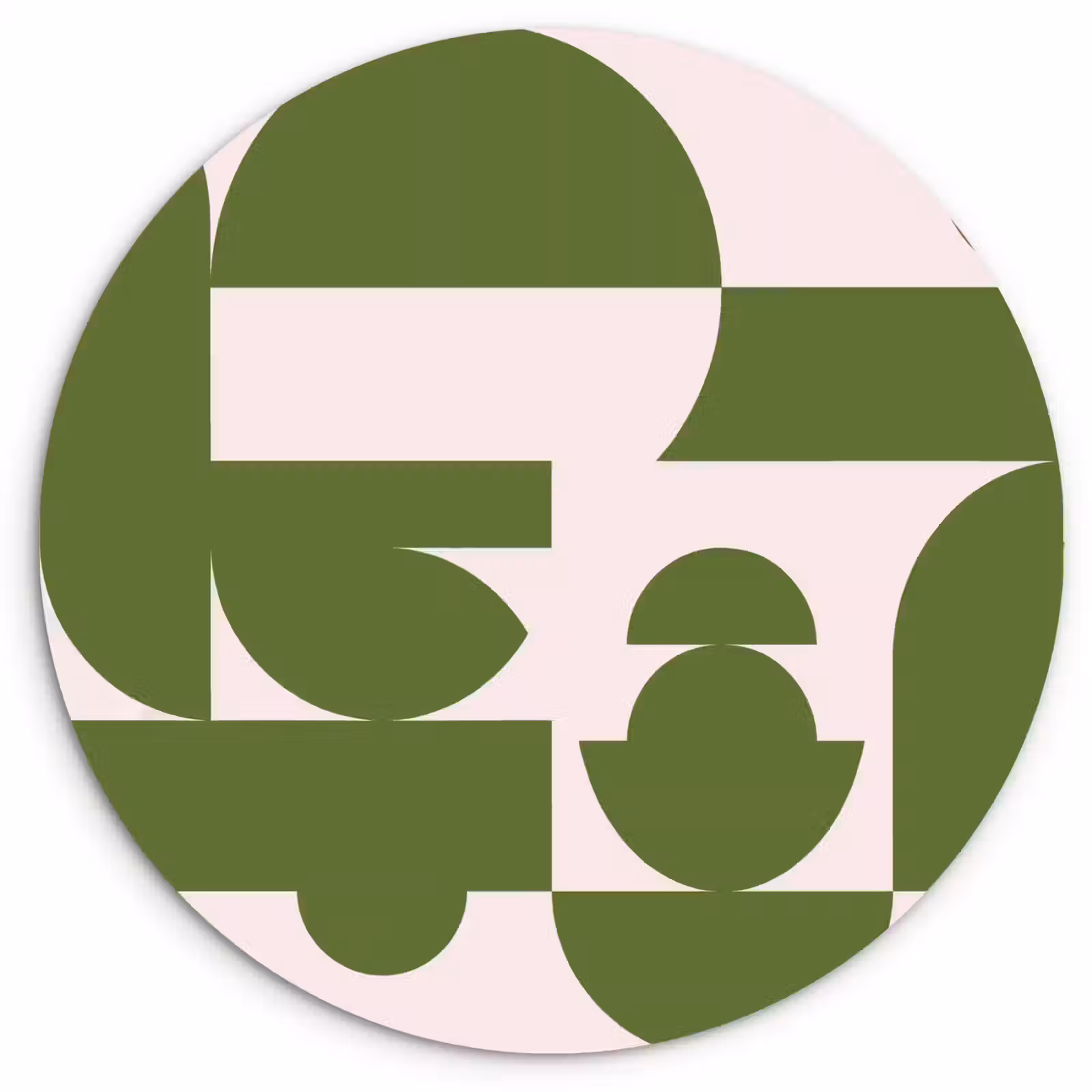 Wandcirkel - Glas - Abstract - Geometrie - Modern - Groen - Wit — 1