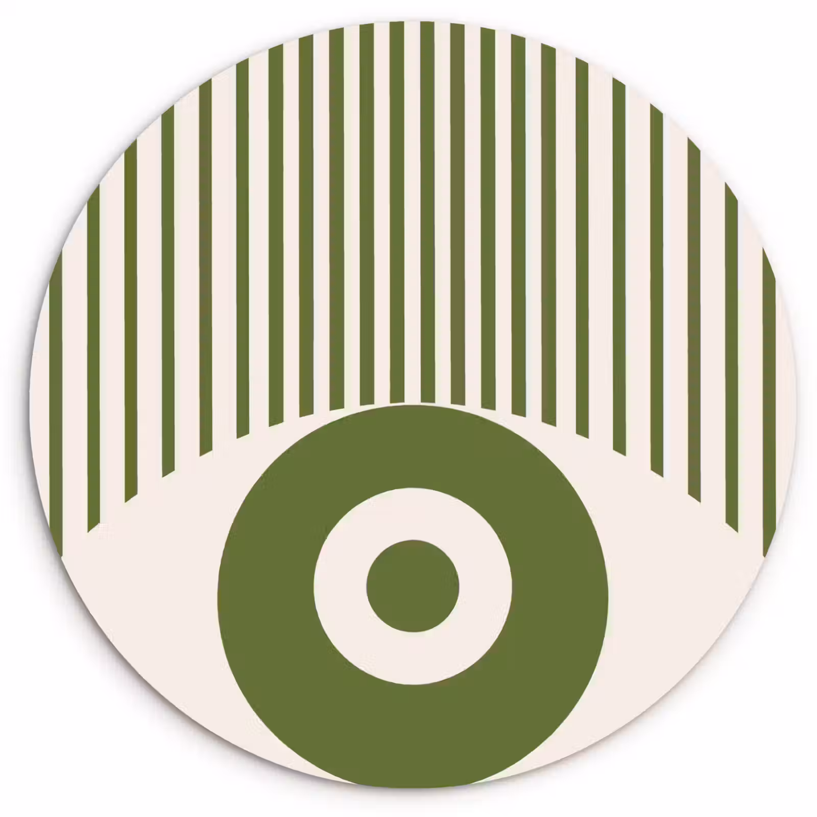 Wandcirkel - Glas - Abstract - Oog - Strepen - Modern - Groen — 1