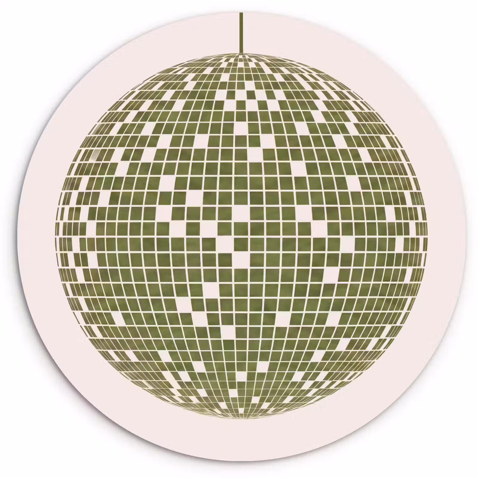 Wandcirkel - Glas - Disco - Bal - Groen - Abstract - Modern — 1