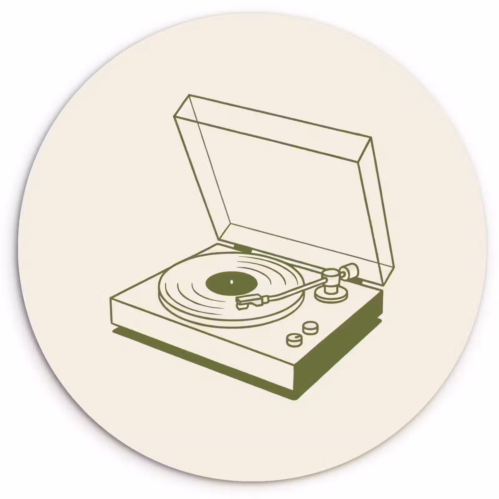 Wandcirkel - Glas - Platenspeler - Vinyl - Muziek - Minimalistisch - Groen — 1