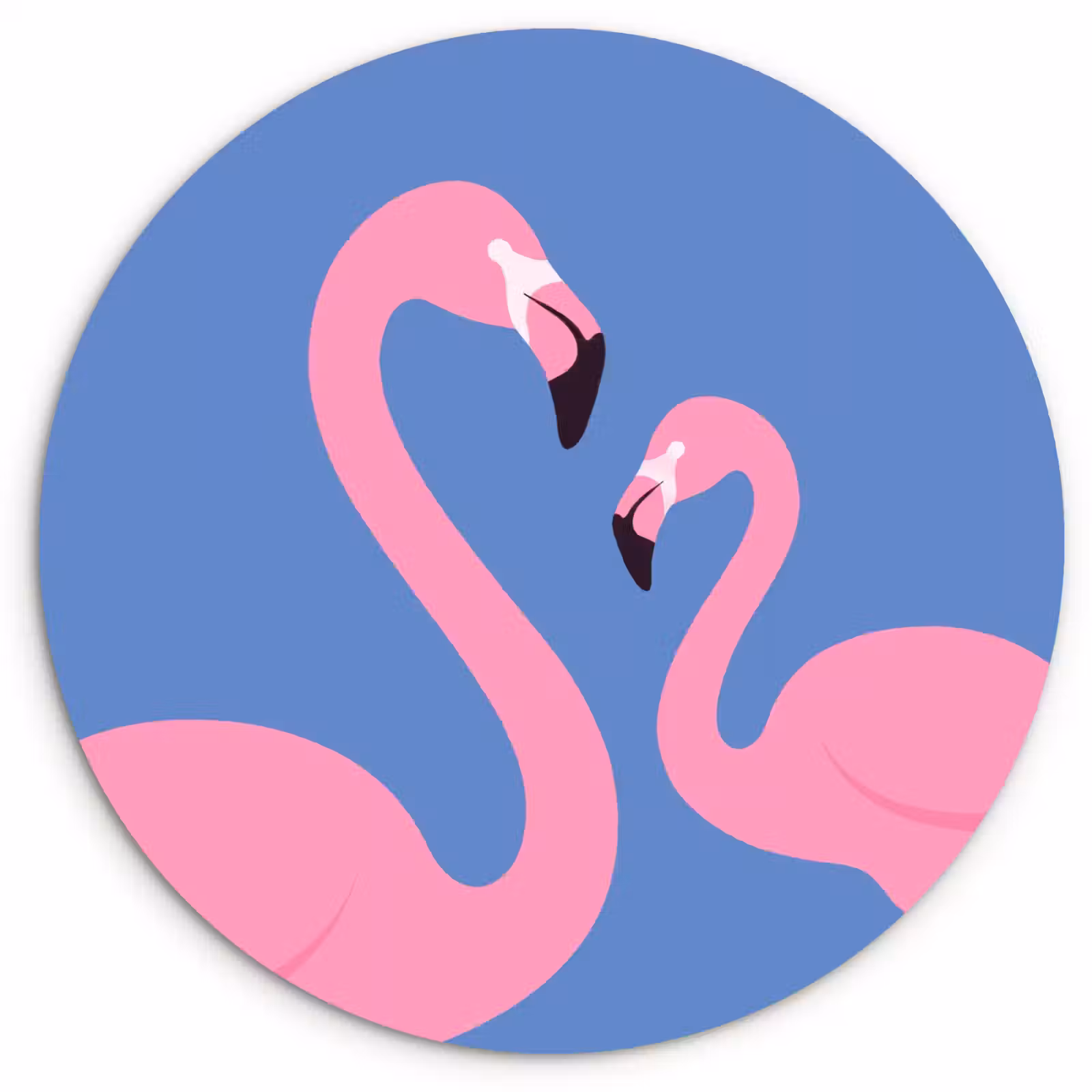 Wandcirkel - Glas - Vogel - Paar - Dieren - Modern - Roze — 1