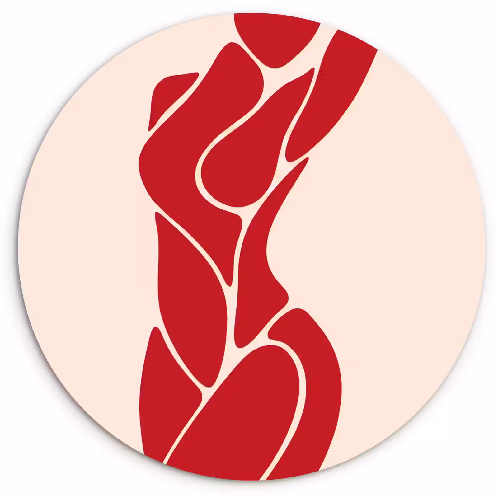 Wandcirkel - Glas - Vrouw - Figuur - Abstract - Modern - Rood — 1