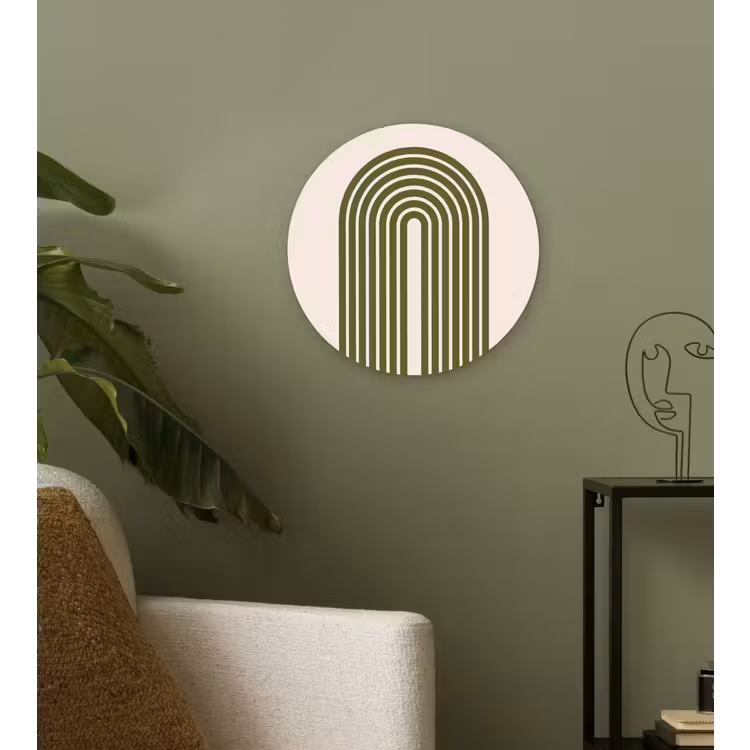 Wandcirkel - Glas - Abstract - Bogen - Modern - Groen - Kunst — 3