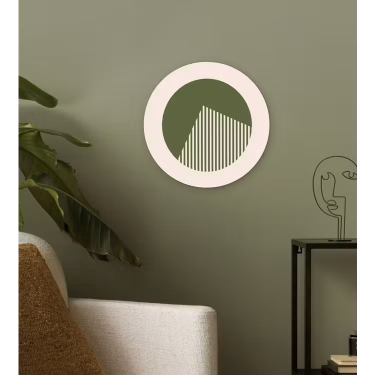 Wandcirkel - Glas - Cirkel - Strepen - Geometrisch - Abstract - Groen — 3