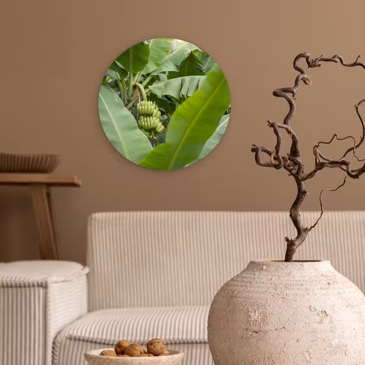 Wandcirkel - Glas - Eten - Bananen - Plantage - Groen — 2