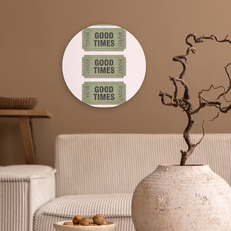 Wandcirkel - Glas - Kaartje - Vintage - Groen - Evenement - Collectie — 2