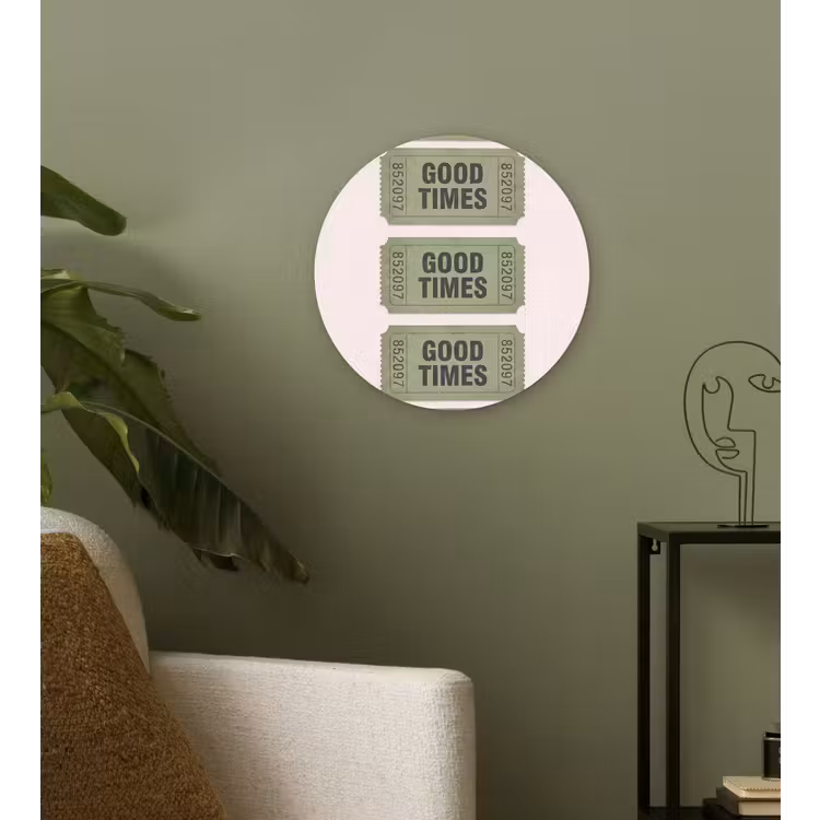 Wandcirkel - Glas - Kaartje - Vintage - Groen - Evenement - Collectie — 3