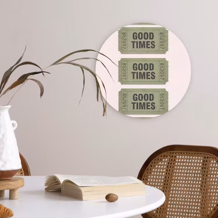 Wandcirkel - Glas - Kaartje - Vintage - Groen - Evenement - Collectie — 4