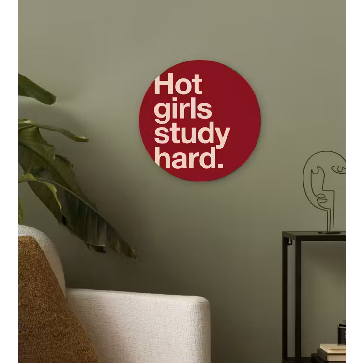 Wandcirkel - Glas - Tekst - Studie - Motivatie - Modern - Rood — 3