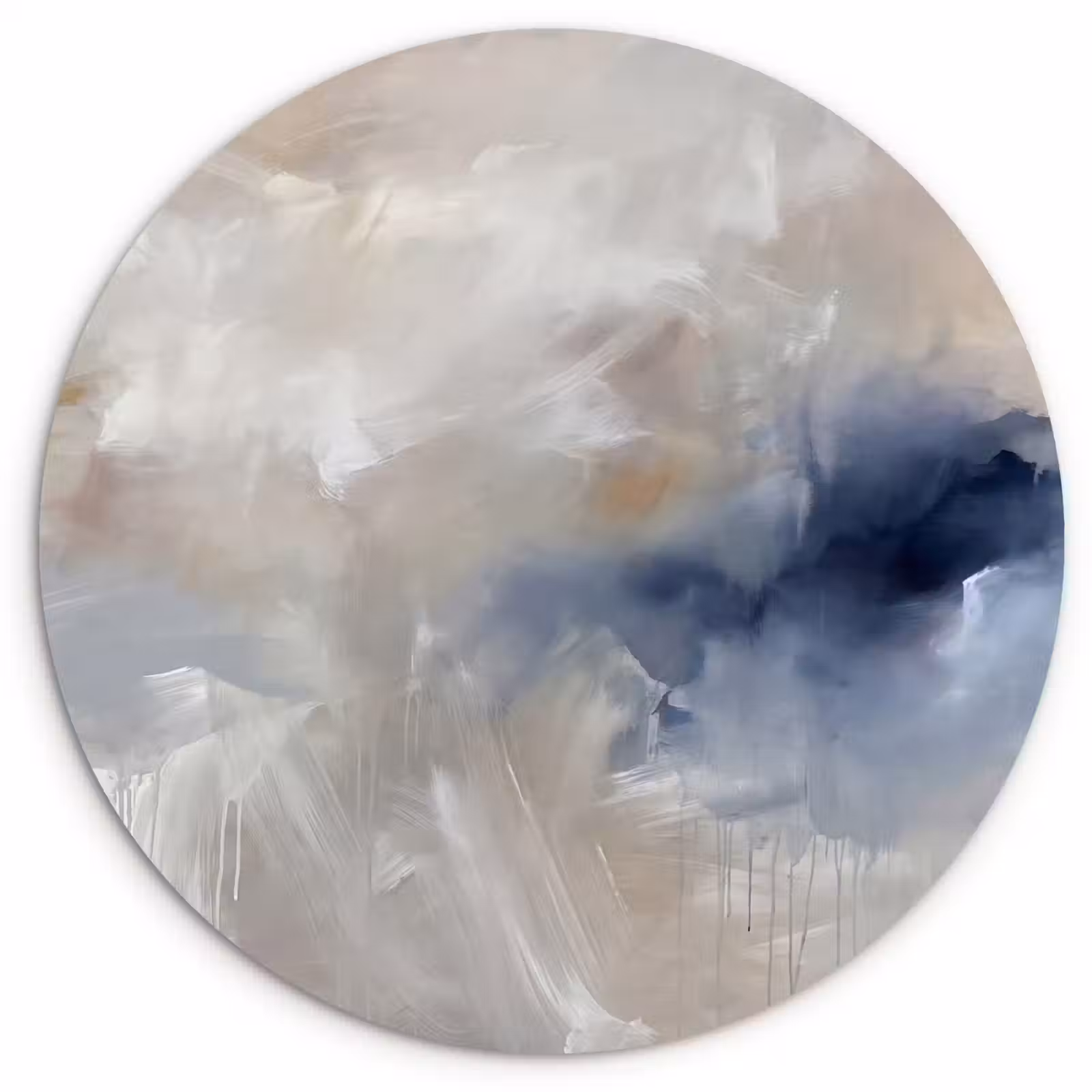 Wandcirkel - Glas - Abstract - Wolken - Sfeer - Modern - Beige — 1