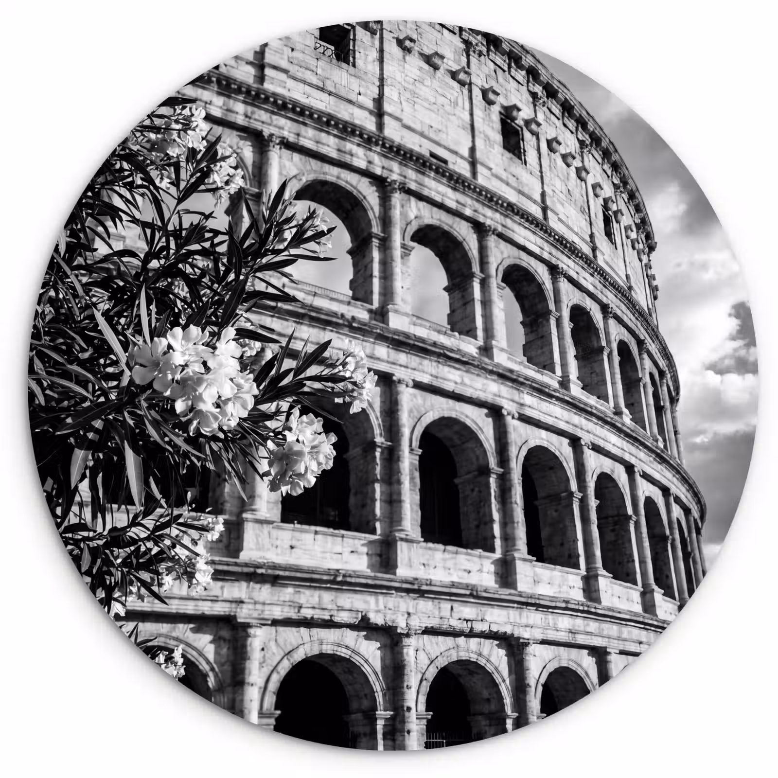 Wandcirkel - Glas - Architectuur - Colosseum - Rome - Historisch - Zwart-wit — 1